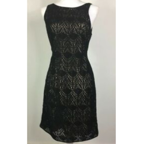 Ann Taylor Loft Crochet Knit Black Sleeveless Zip - Picture 1 of 7